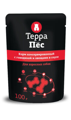 3656 Терра Пес пауч д/с гов/овощи в соусе 100г