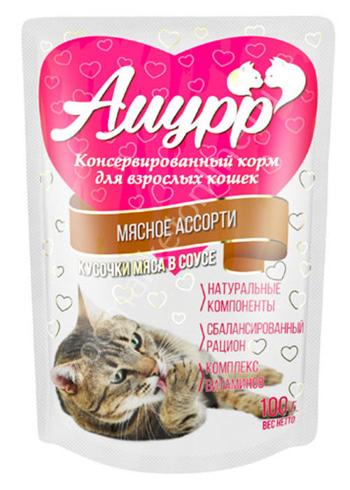 Амурр д/к пауч мясное ассорти в соусе 100г