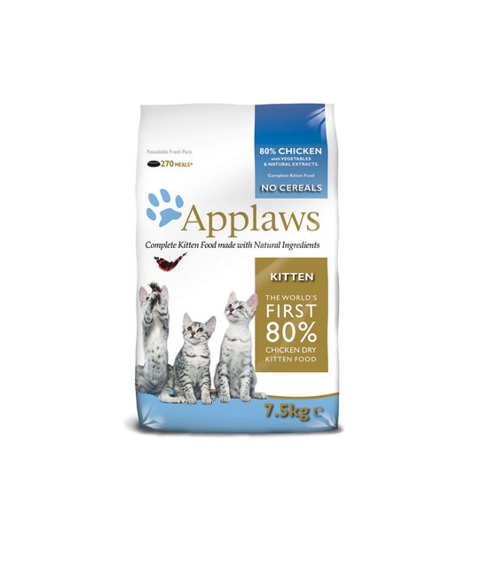 Апплаус Applaws Grain Free беззерновой сухой корм д/котят курица/овощи 80/20% 7,5 кг