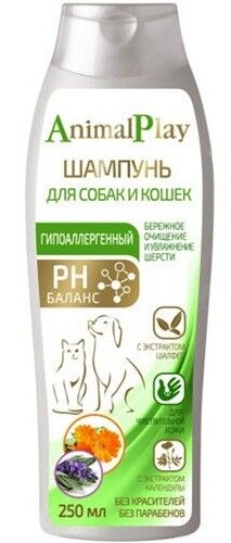 Animal Play Шампунь д/кошек и собак Гипоаллерг.с аминокисл.и экстр.шалфея 250мл