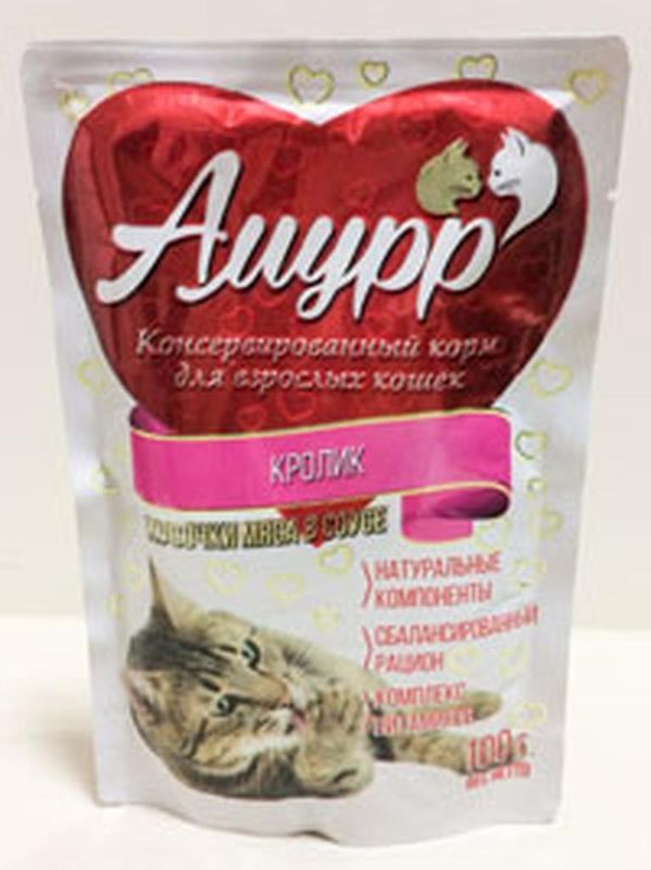 Амурр д/к пауч кролик в соусе 100г
