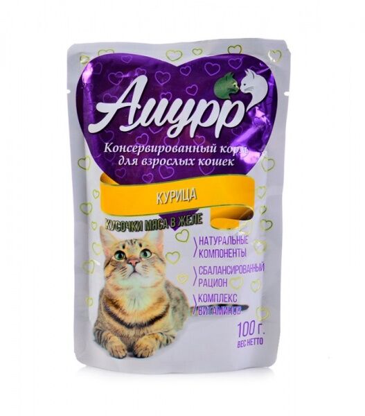 Амурр д/к пауч курица в желе 100г