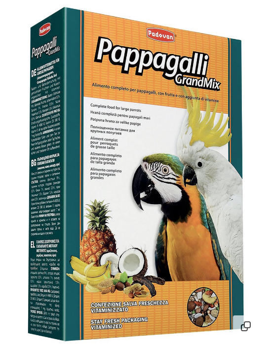 Корм Padovan Grandmix Pappagalli для крупных попугаев,600 гр