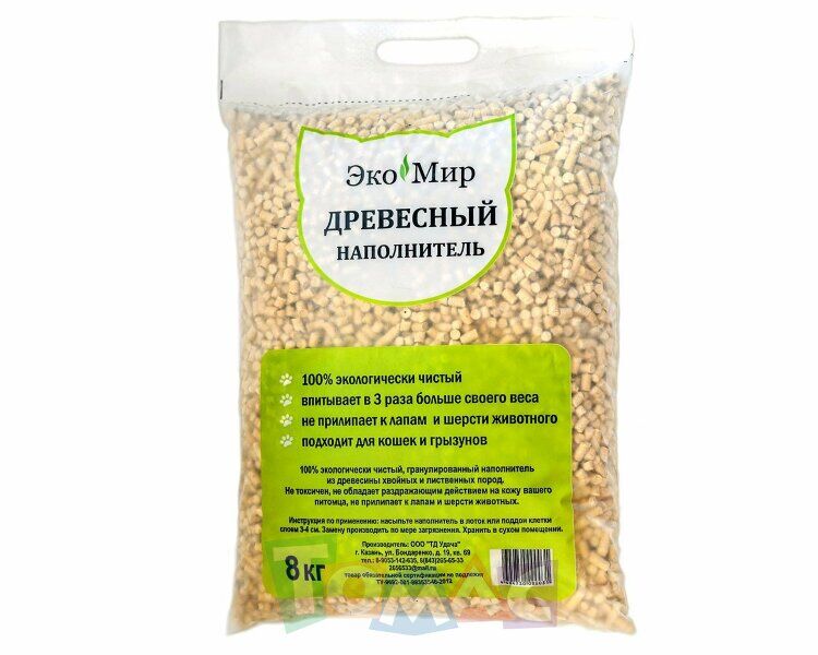 ЭКО МИР Древесный наполнитель 8кг.